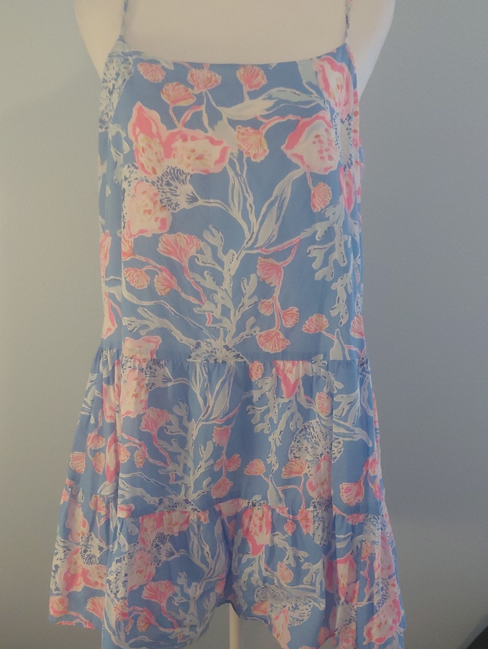 Lilly Pulitzer Blue Dress with Pink Floral Print